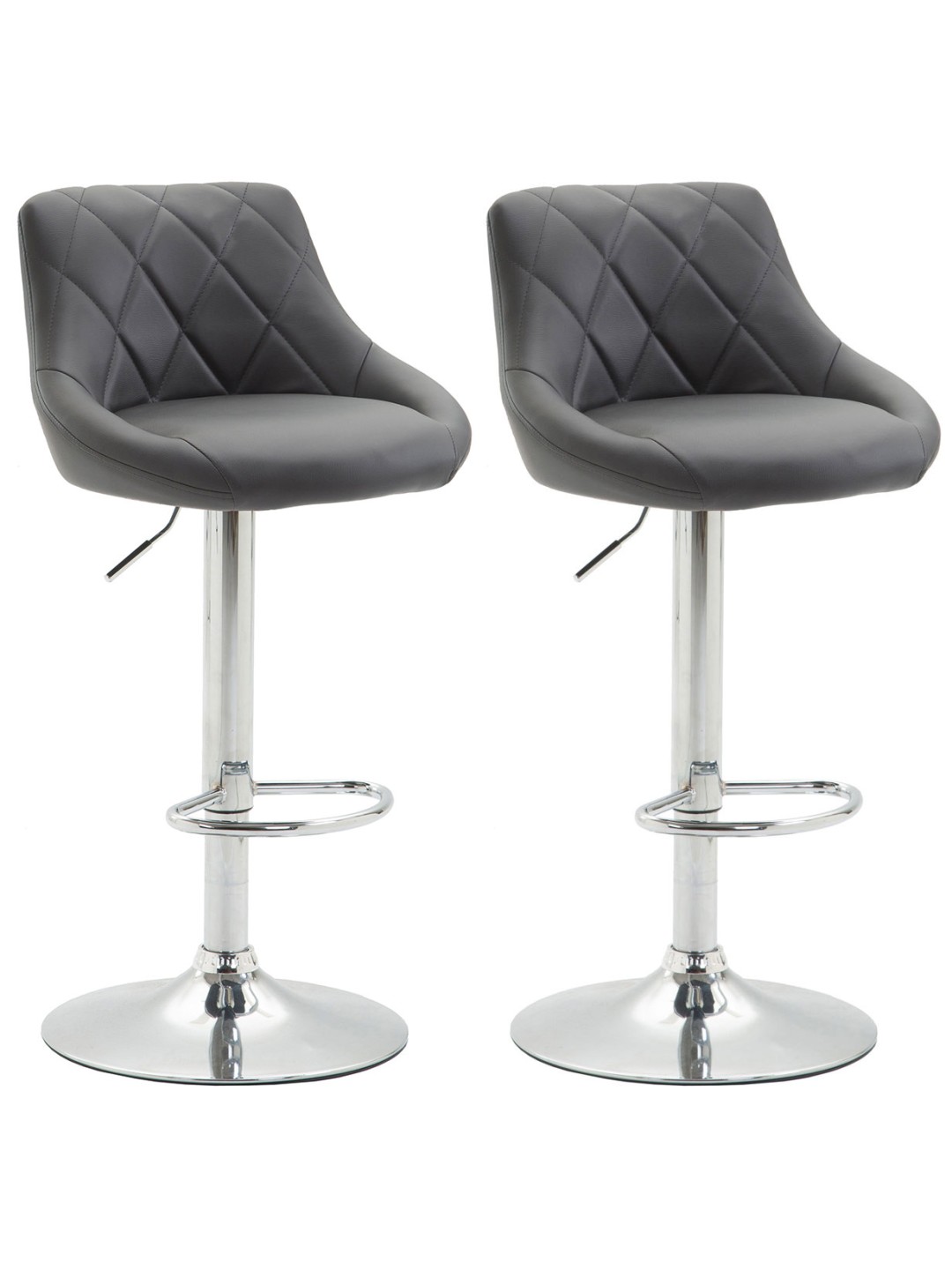 Set van 2 barkrukken Lazio kunstleer C, grijs