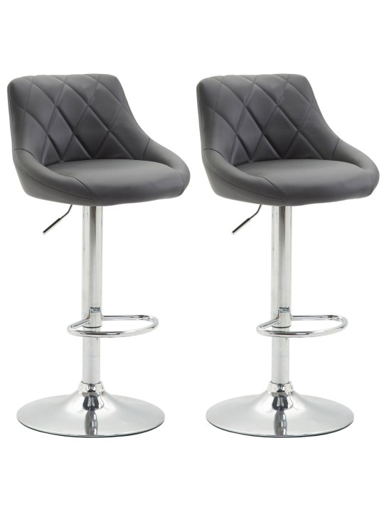 Set van 2 barkrukken Lazio kunstleer C, grijs