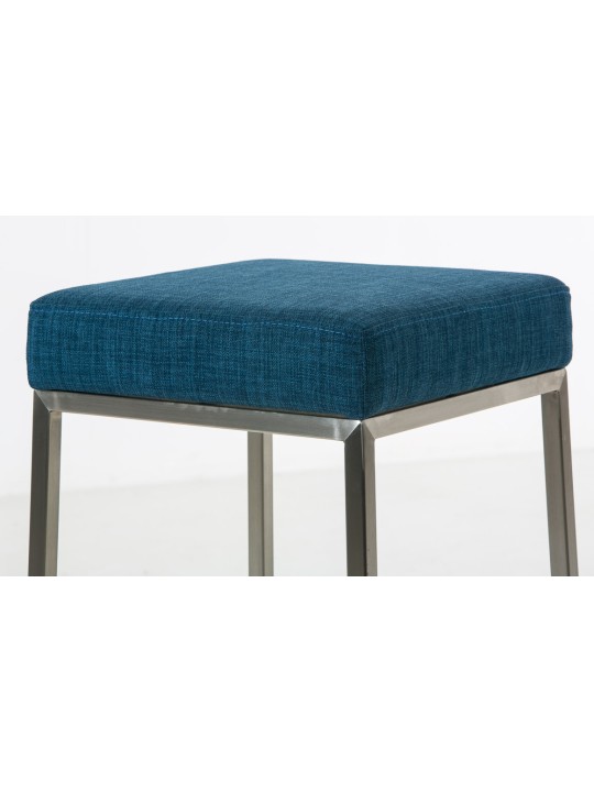 Set van 2 barkrukken Montreal 85 stof roestvrij staal, blauw