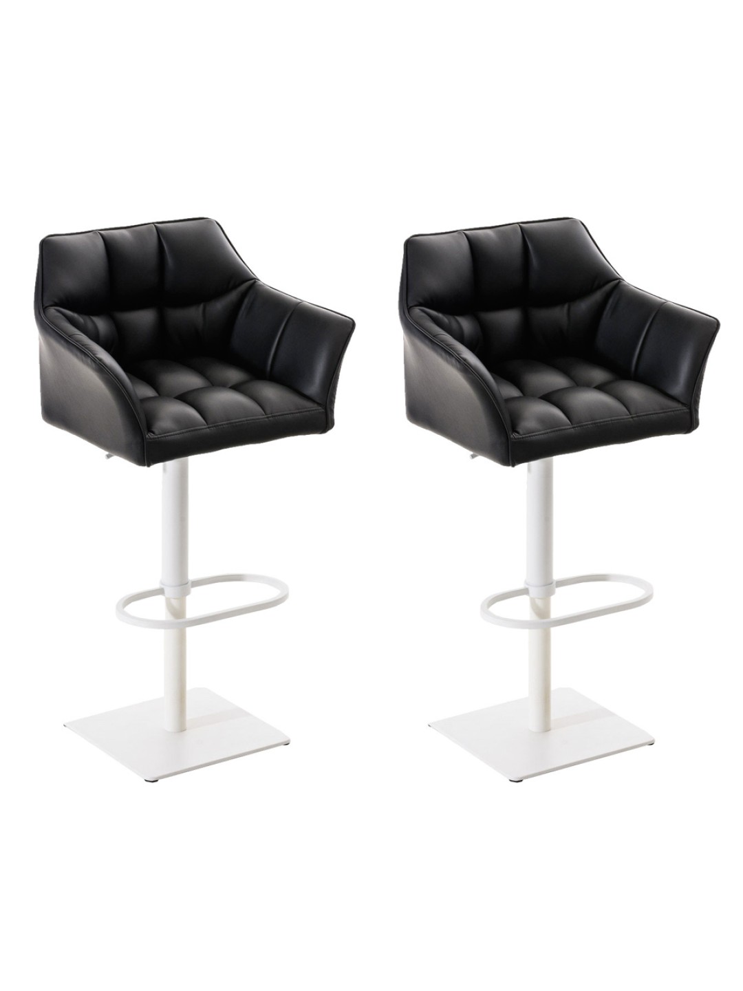 Set van 2 barkrukken Damaso kunstleer, zwart