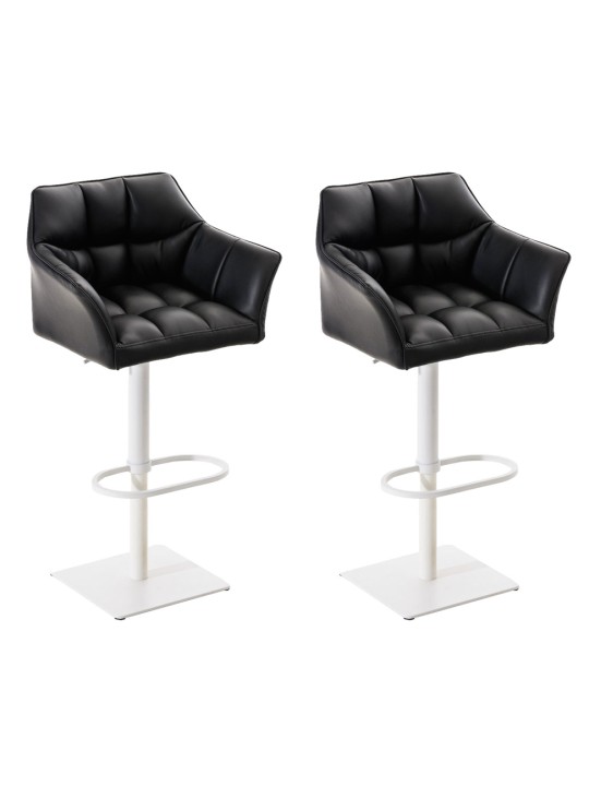 Set van 2 barkrukken Damaso kunstleer, zwart