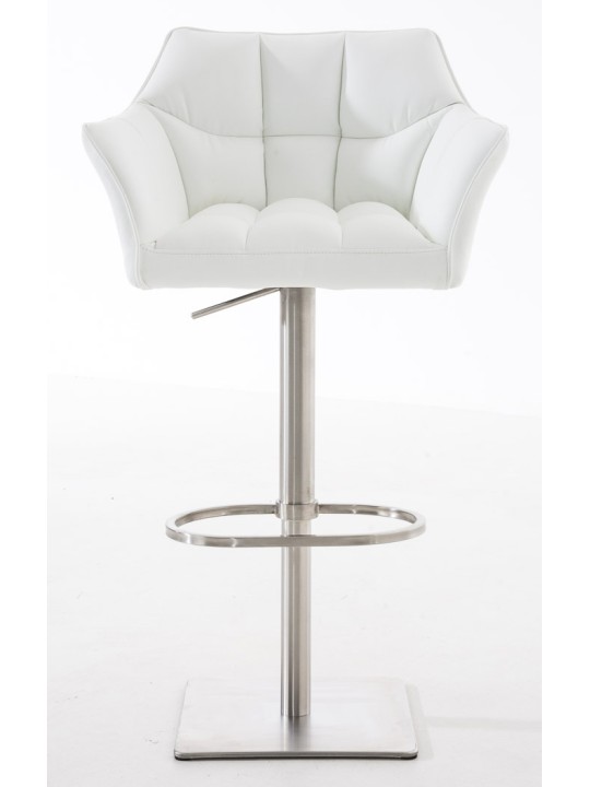 Set van 2 barkrukken Damaso kunstleer roestvrij staal, wit