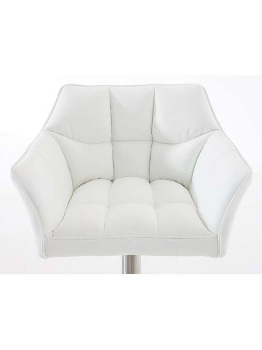 Set van 2 barkrukken Damaso kunstleer roestvrij staal, wit