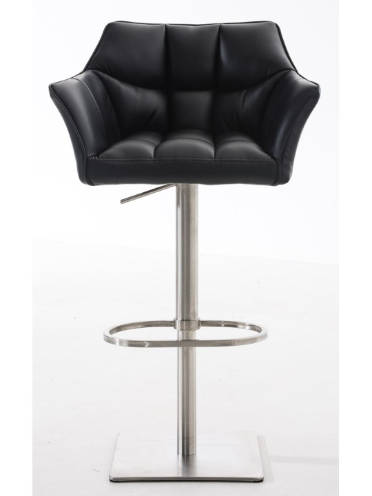 Set van 2 barkrukken Damaso kunstleer roestvrij staal, zwart