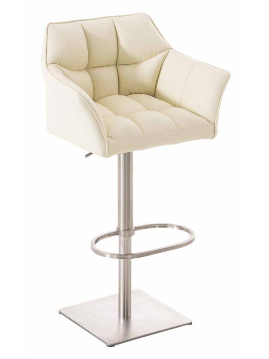 Set van 2 barkrukken Damaso kunstleer roestvrij staal, crème