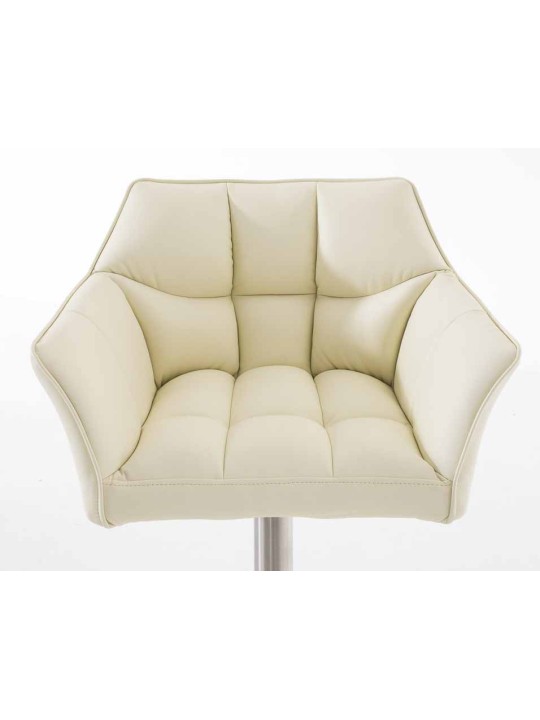 Set van 2 barkrukken Damaso kunstleer roestvrij staal, crème