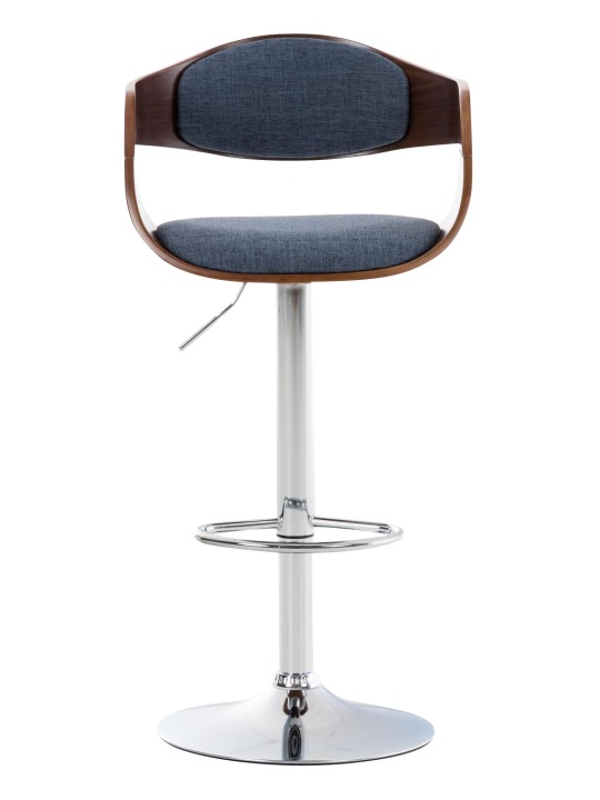 Set van 2 barkrukken Kingston C stof, walnoot/blauw