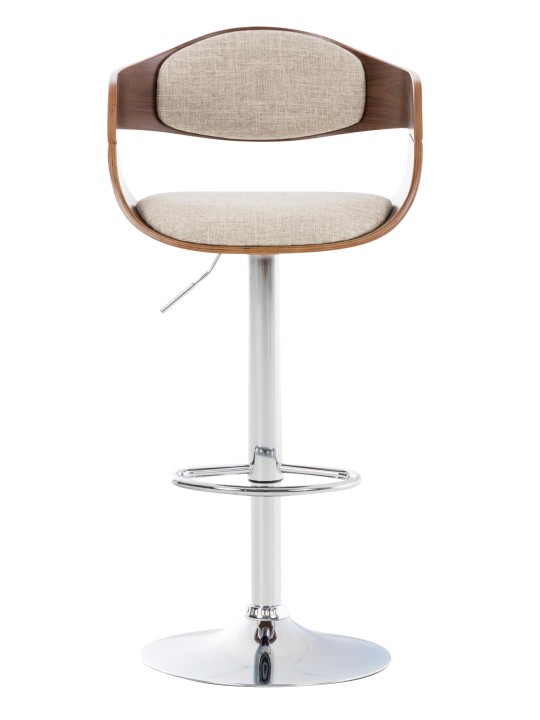 Set van 2 barkrukken Kingston C stof, walnoot/crème