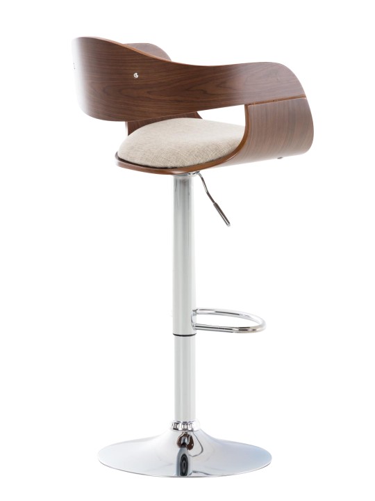 Set van 2 barkrukken Kingston C stof, walnoot/crème