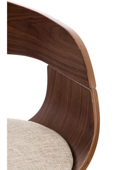 Set van 2 barkrukken Kingston C stof, walnoot/crème