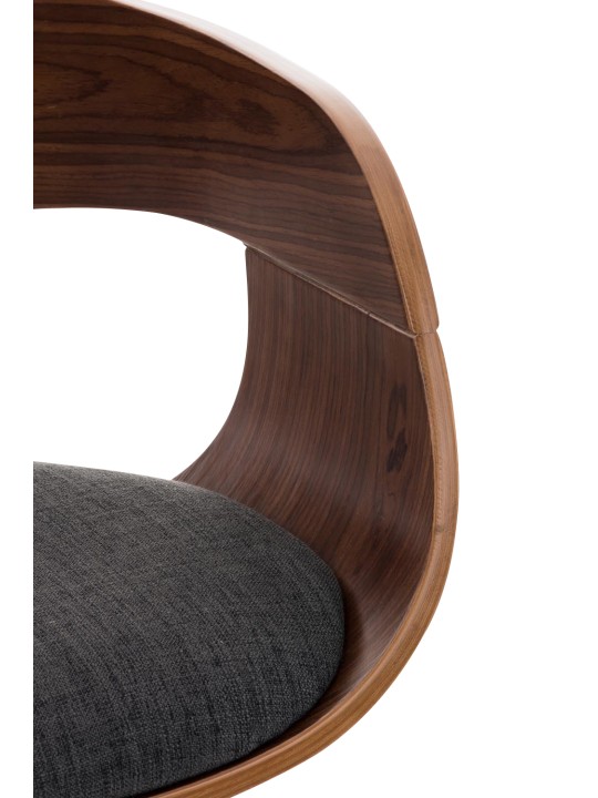 Set van 2 barkrukken Kingston C stof, walnoot/donkergrijs