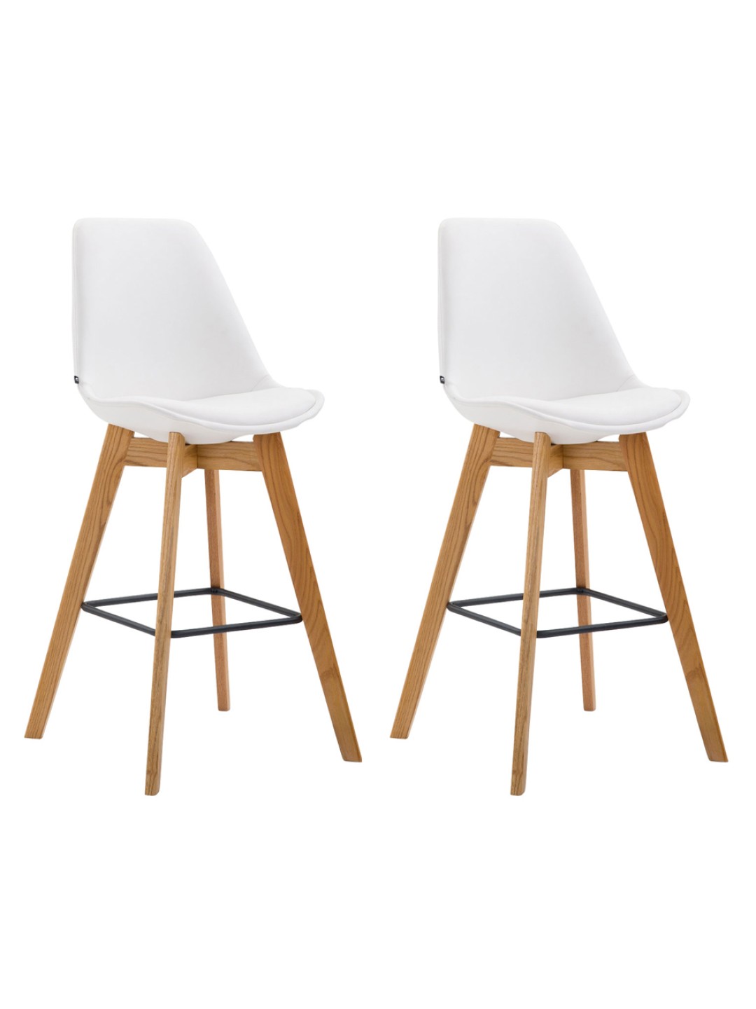 Set van 2 barkrukken Metz kunstleer naturel, wit