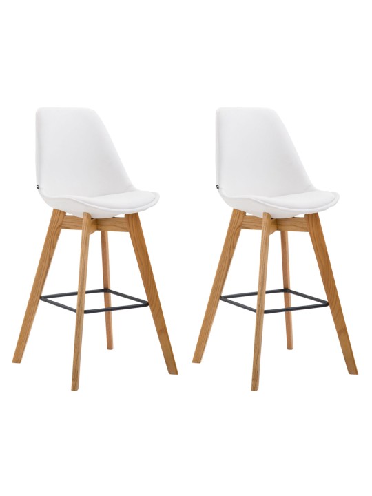 Set van 2 barkrukken Metz kunstleer naturel, wit