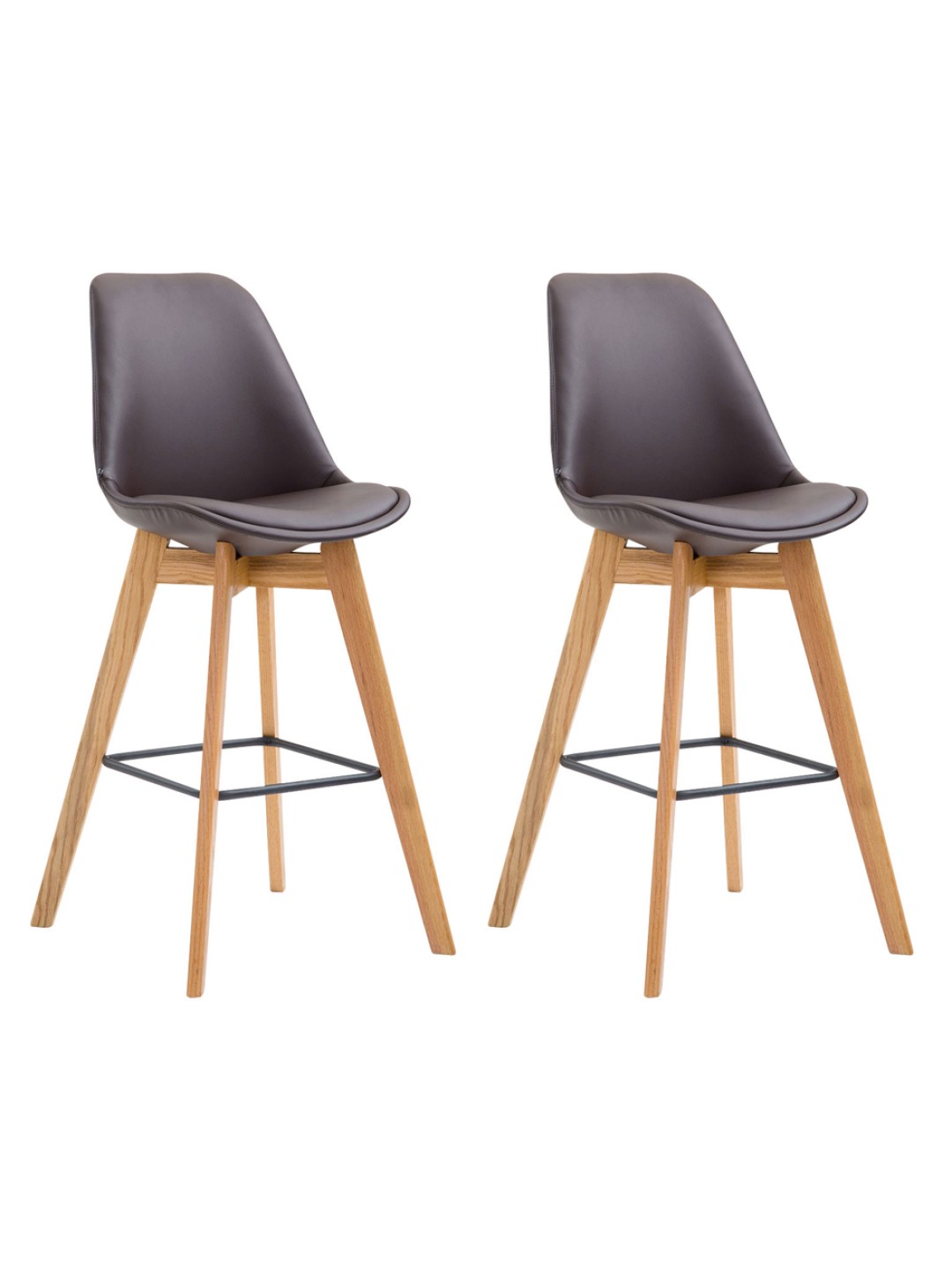 Set van 2 barkrukken Metz kunstleer naturel, bruin