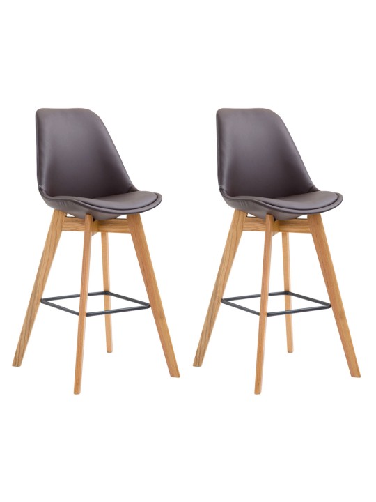 Set van 2 barkrukken Metz kunstleer naturel, bruin