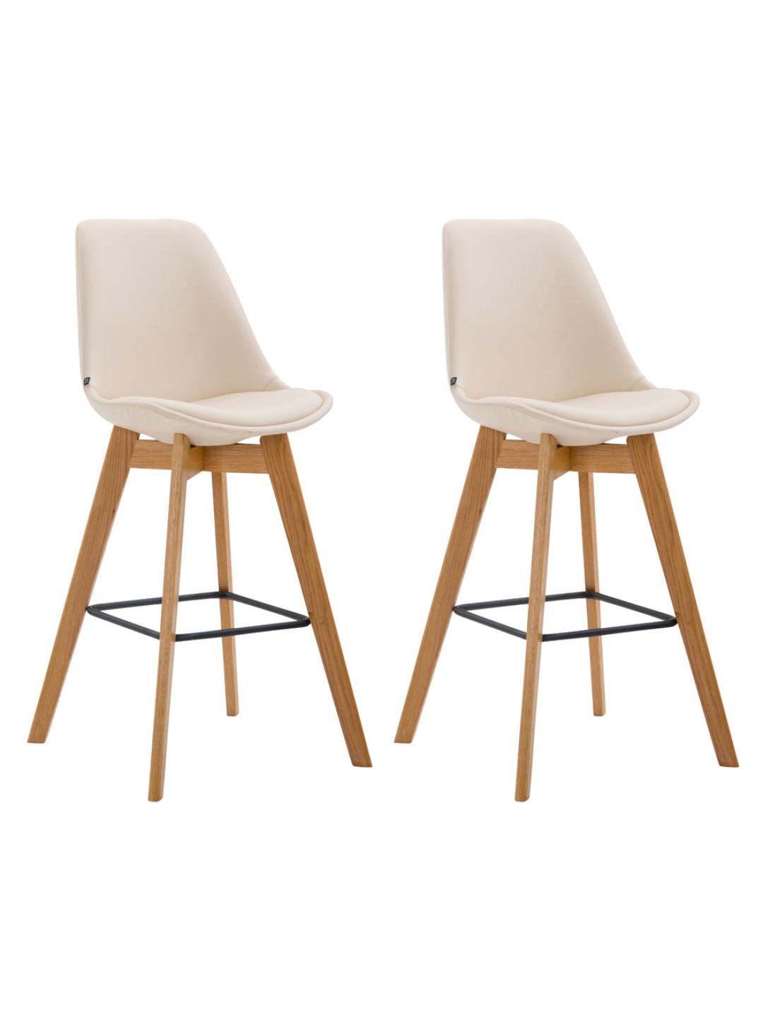 Set van 2 barkrukken Metz kunstleer naturel, crème