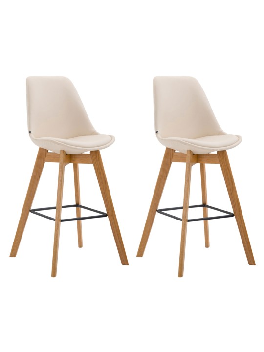 Set van 2 barkrukken Metz kunstleer naturel, crème
