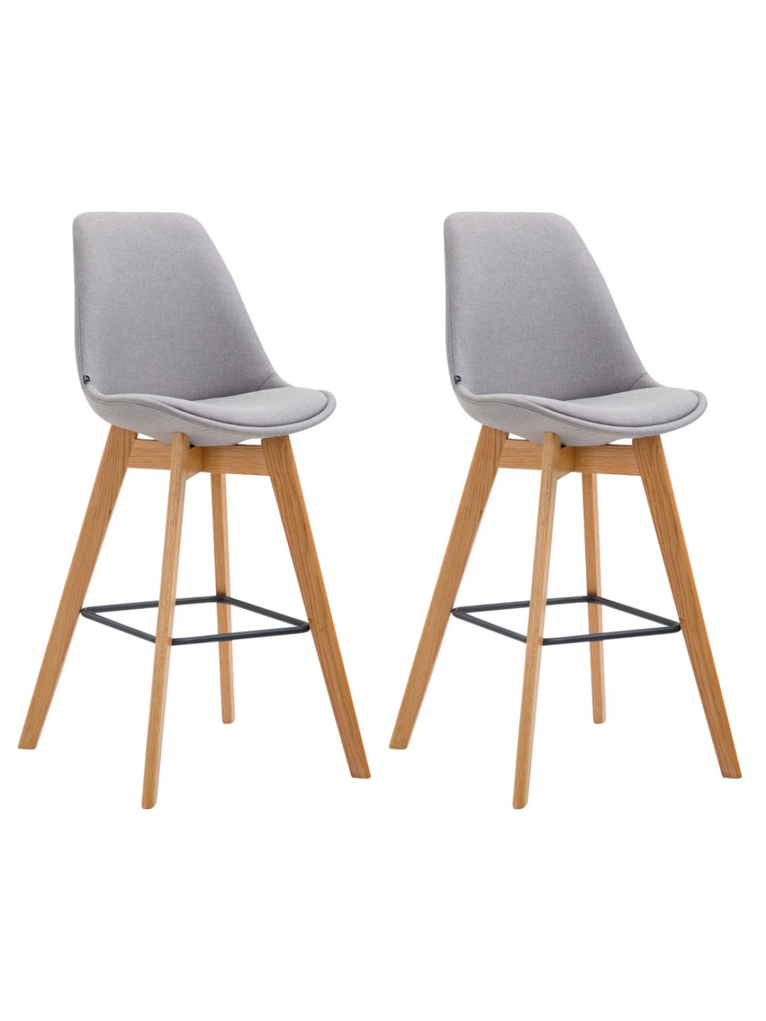 Set van 2 barkrukken Metz stof naturel, grijs