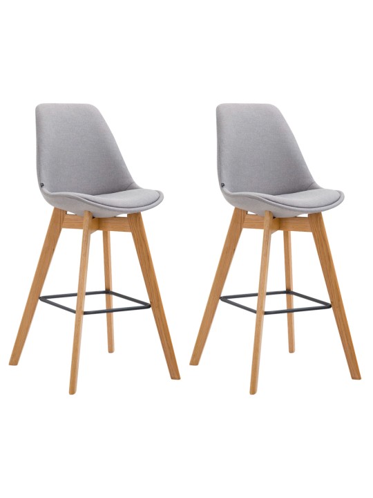 Set van 2 barkrukken Metz stof naturel, grijs