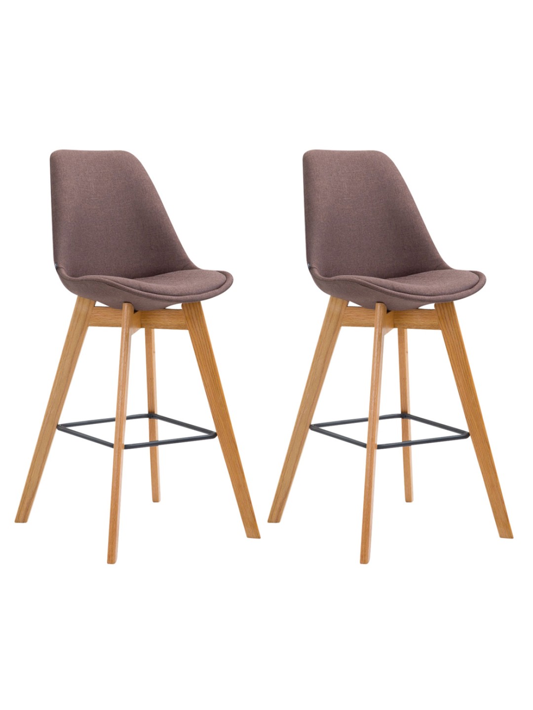 Set van 2 barkrukken Metz stof naturel, bruin