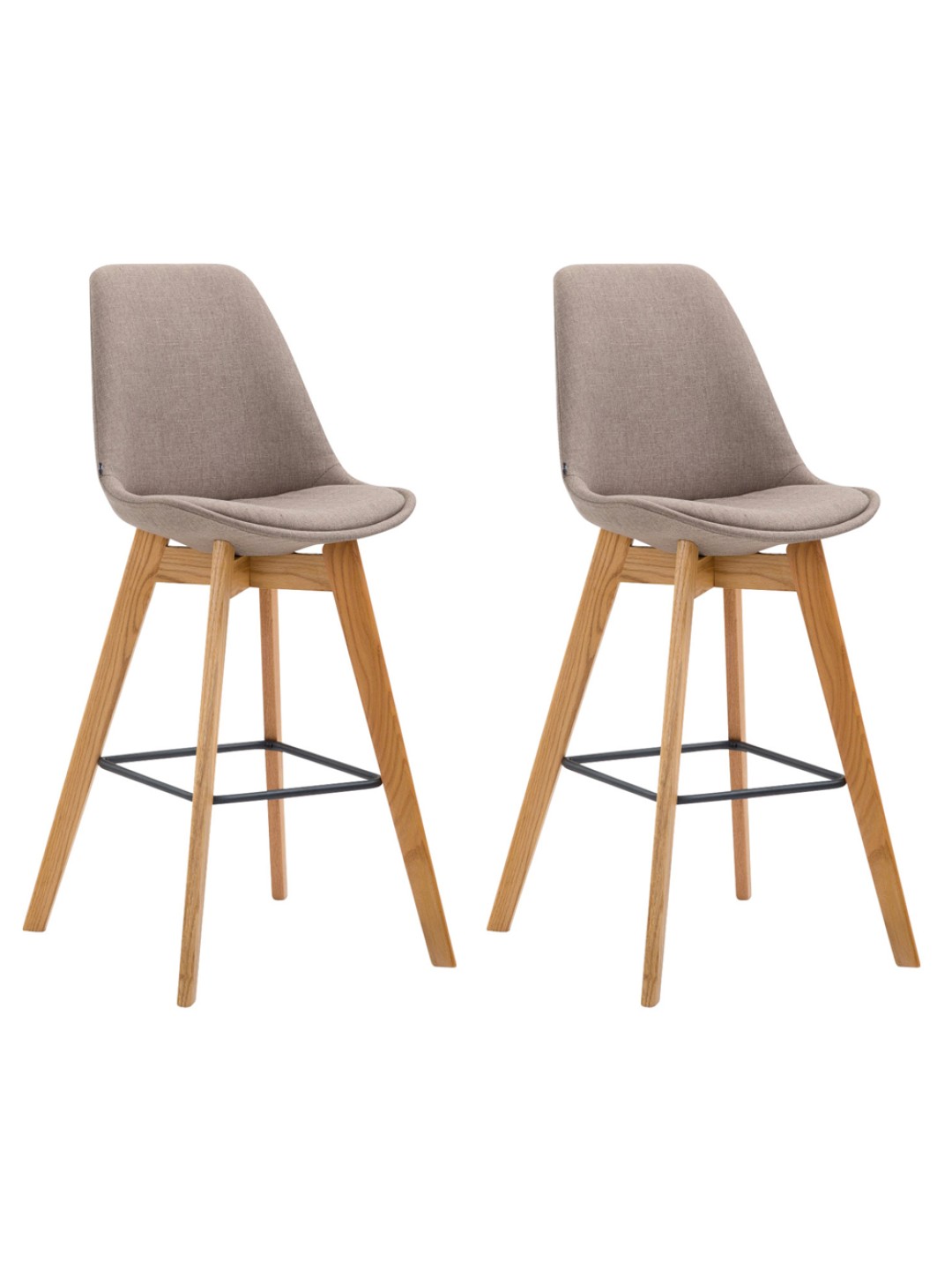 Set van 2 barkrukken Metz stof naturel, taupe