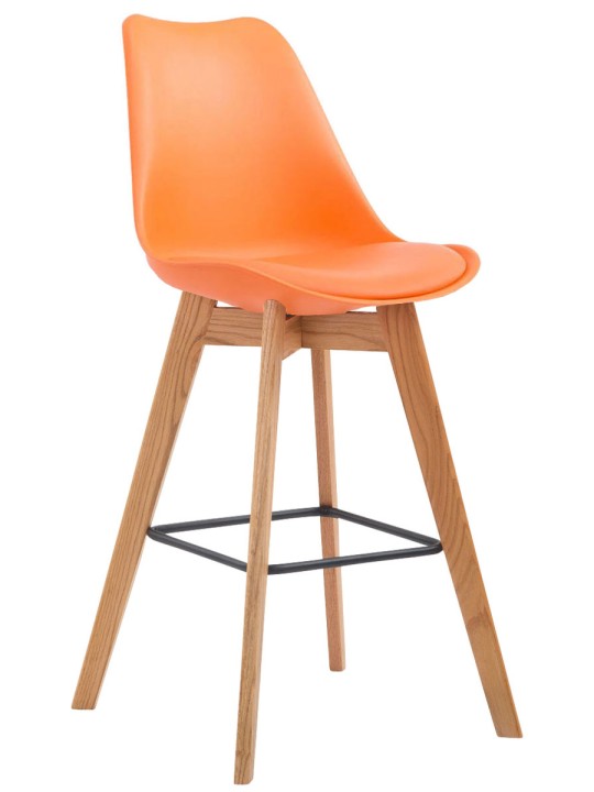 Set van 2 barkrukken Metz kunststof naturel, oranje