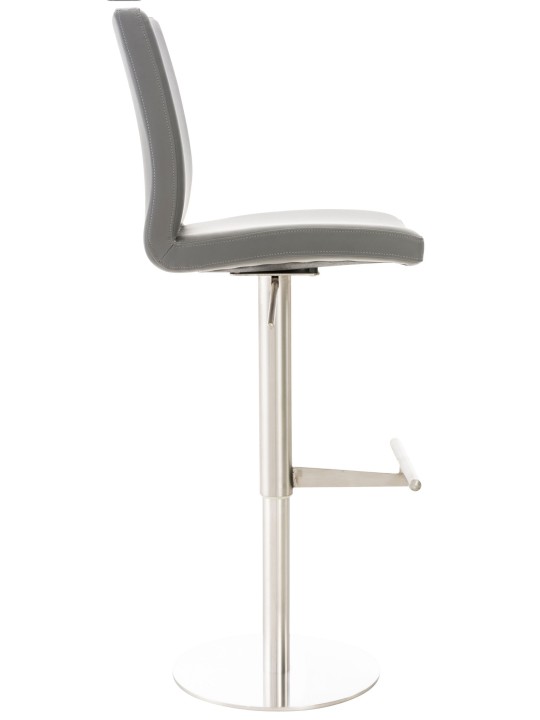 Set van 2 barkrukken Cadiz kunstleer roestvrij staal, grijs