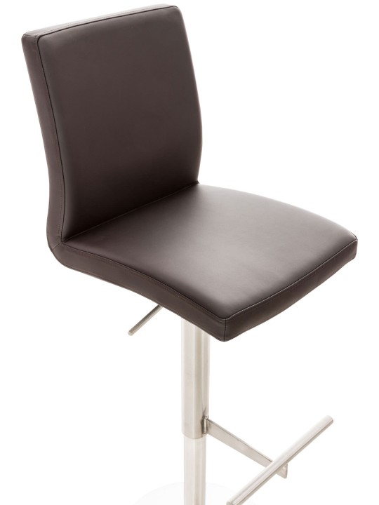 Set van 2 barkrukken Cadiz kunstleer roestvrij staal, bruin