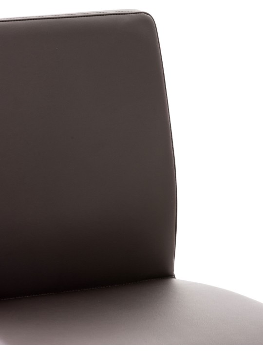 Set van 2 barkrukken Cadiz kunstleer roestvrij staal, bruin