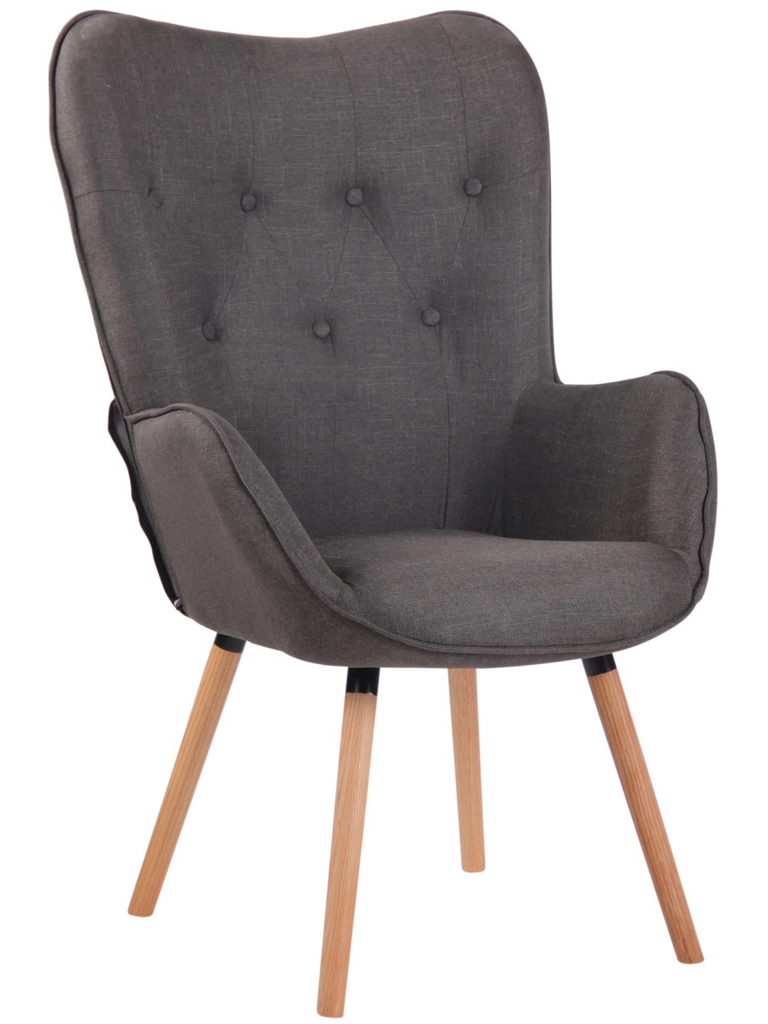 Ligstoel Ashford stof naturel, donkergrijs