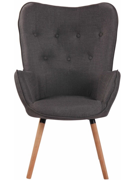 Ligstoel Ashford stof naturel, donkergrijs