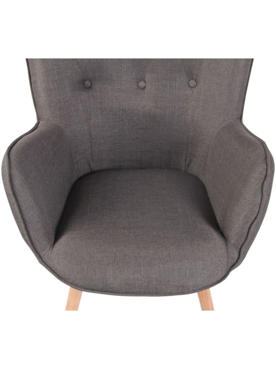 Ligstoel Ashford stof naturel, donkergrijs