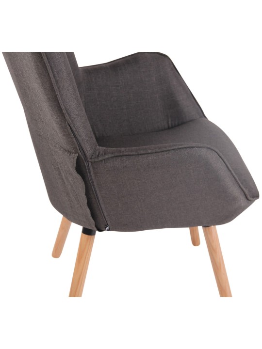 Ligstoel Ashford stof naturel, donkergrijs