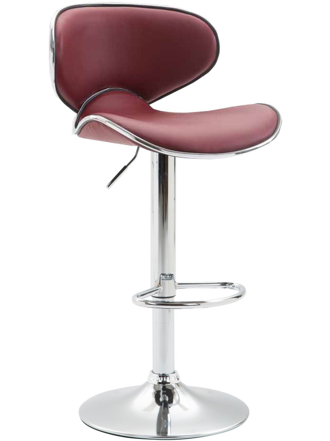 Barkruk Las Vegas V2 chroom, bordeauxrood