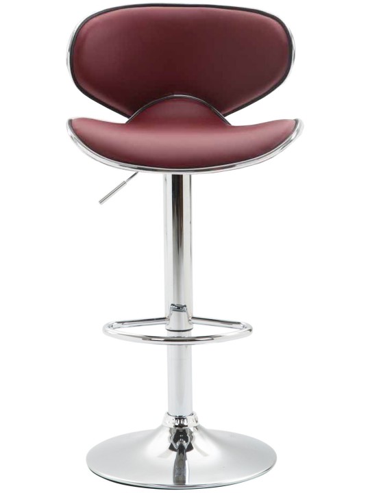 Barkruk Las Vegas V2 chroom, bordeauxrood