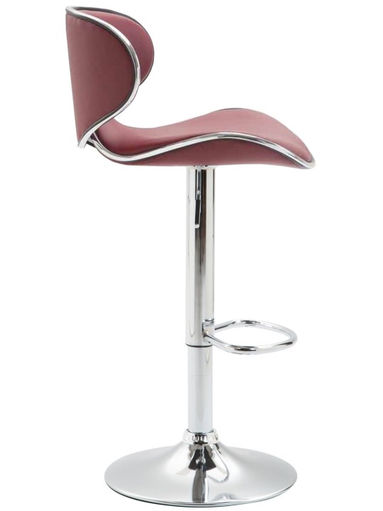 Barkruk Las Vegas V2 chroom, bordeauxrood