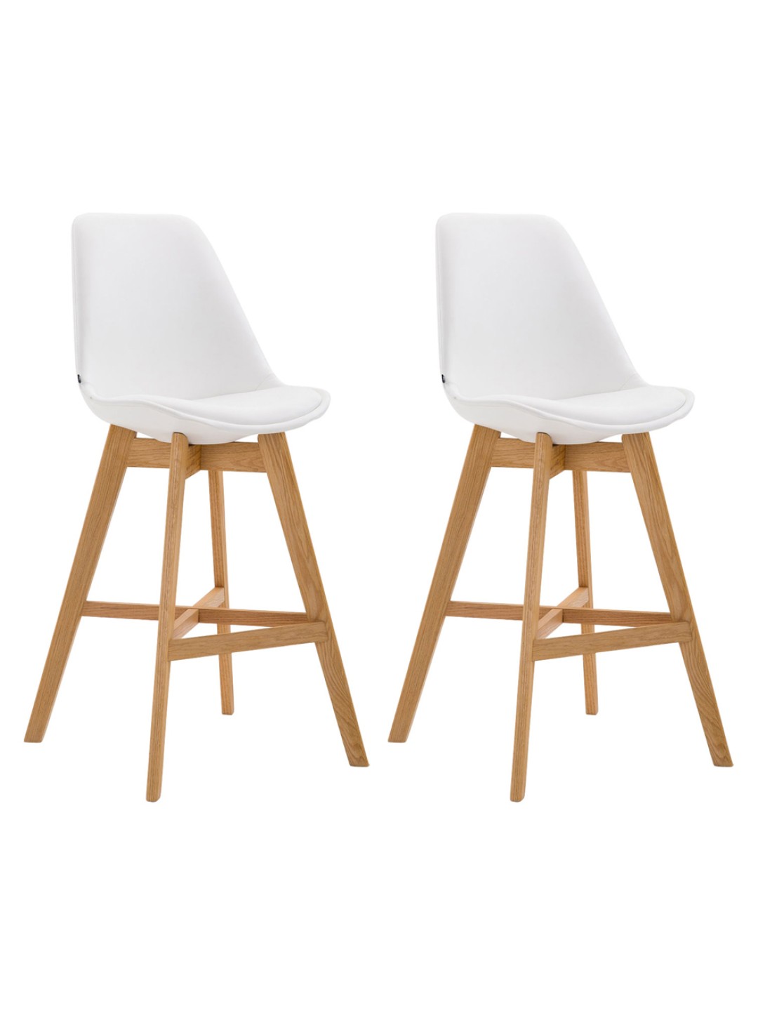 Set van 2 barkrukken Cannes kunstleer naturel, wit