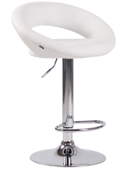 Barkruk Olinda kunstleer chroom, wit