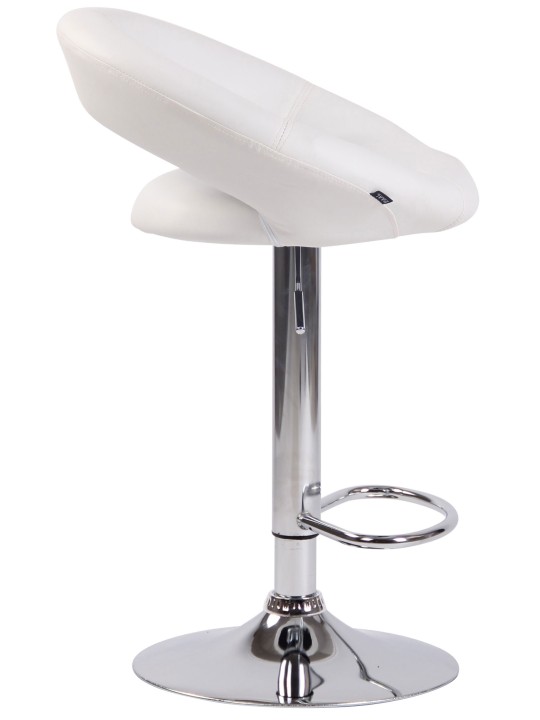 Barkruk Olinda kunstleer chroom, wit