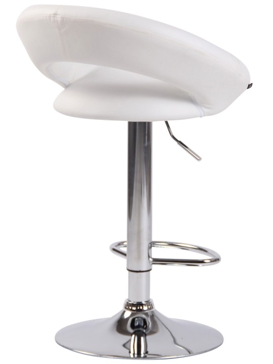 Barkruk Olinda kunstleer chroom, wit