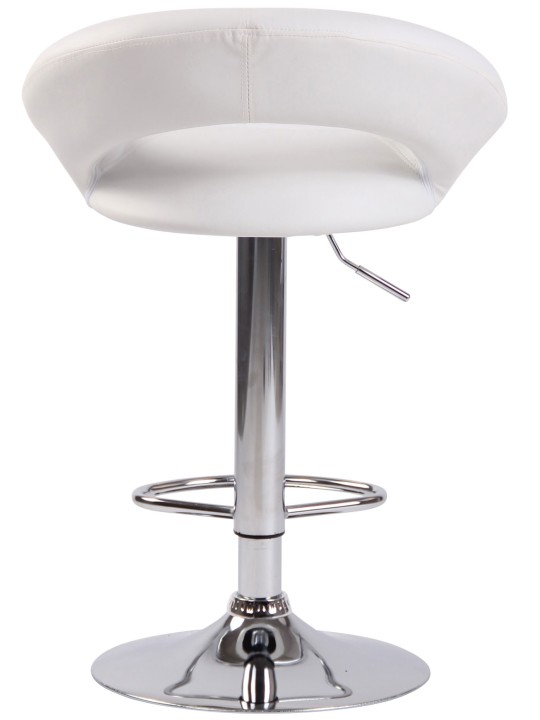 Barkruk Olinda kunstleer chroom, wit