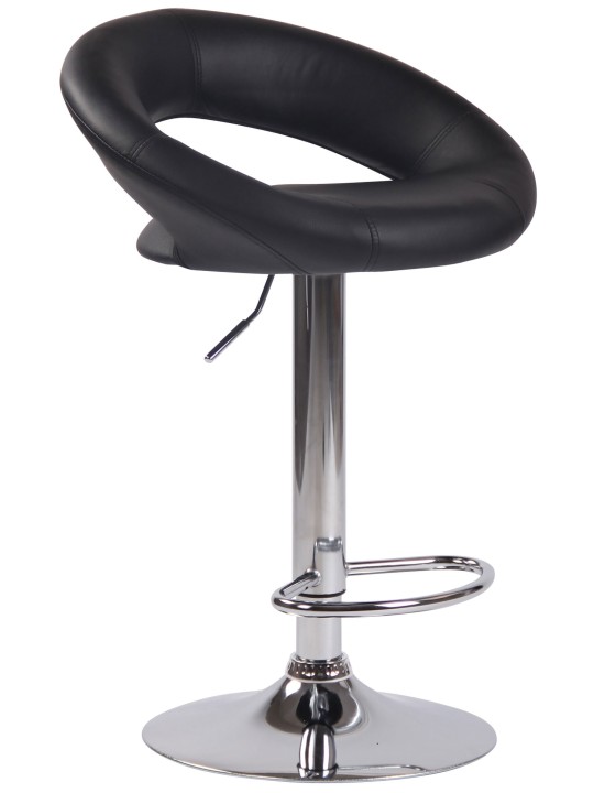 Barkruk Olinda kunstleer chroom, zwart