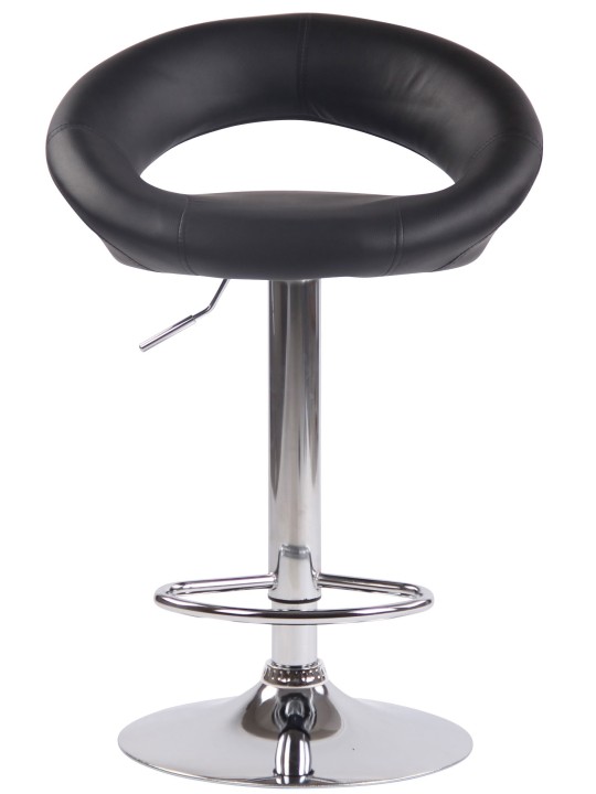 Barkruk Olinda kunstleer chroom, zwart