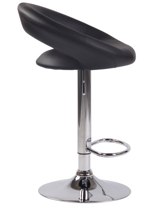 Barkruk Olinda kunstleer chroom, zwart