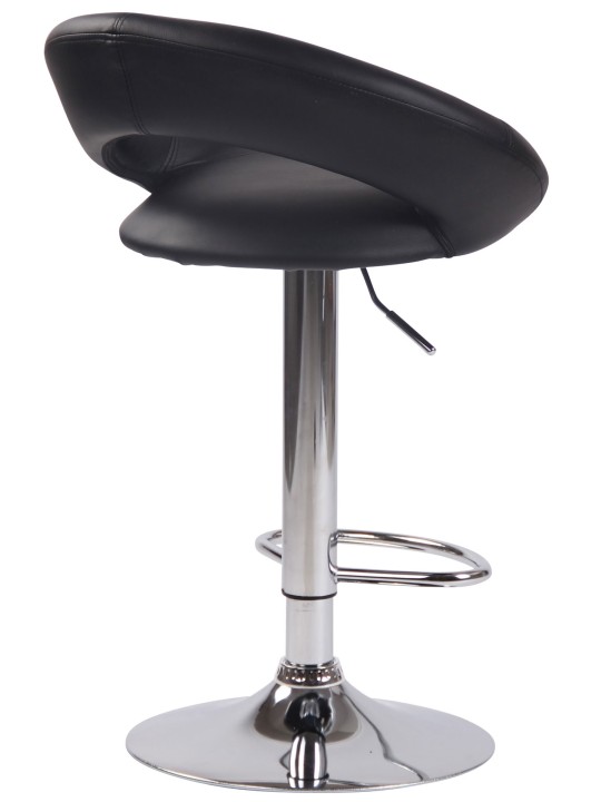 Barkruk Olinda kunstleer chroom, zwart