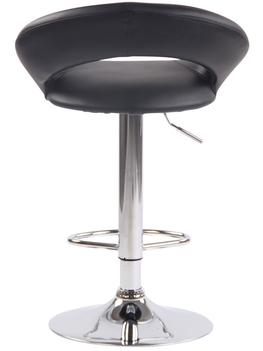 Barkruk Olinda kunstleer chroom, zwart