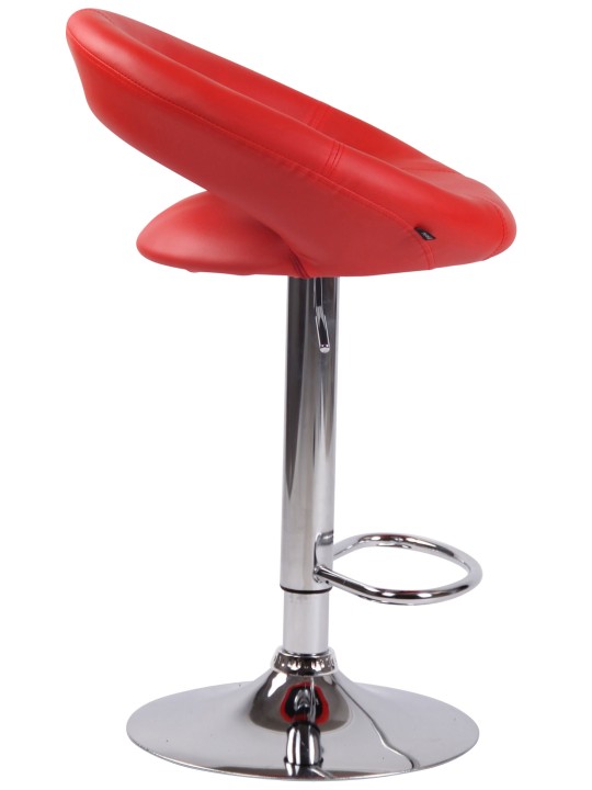 Barkruk Olinda kunstleer chroom, rood