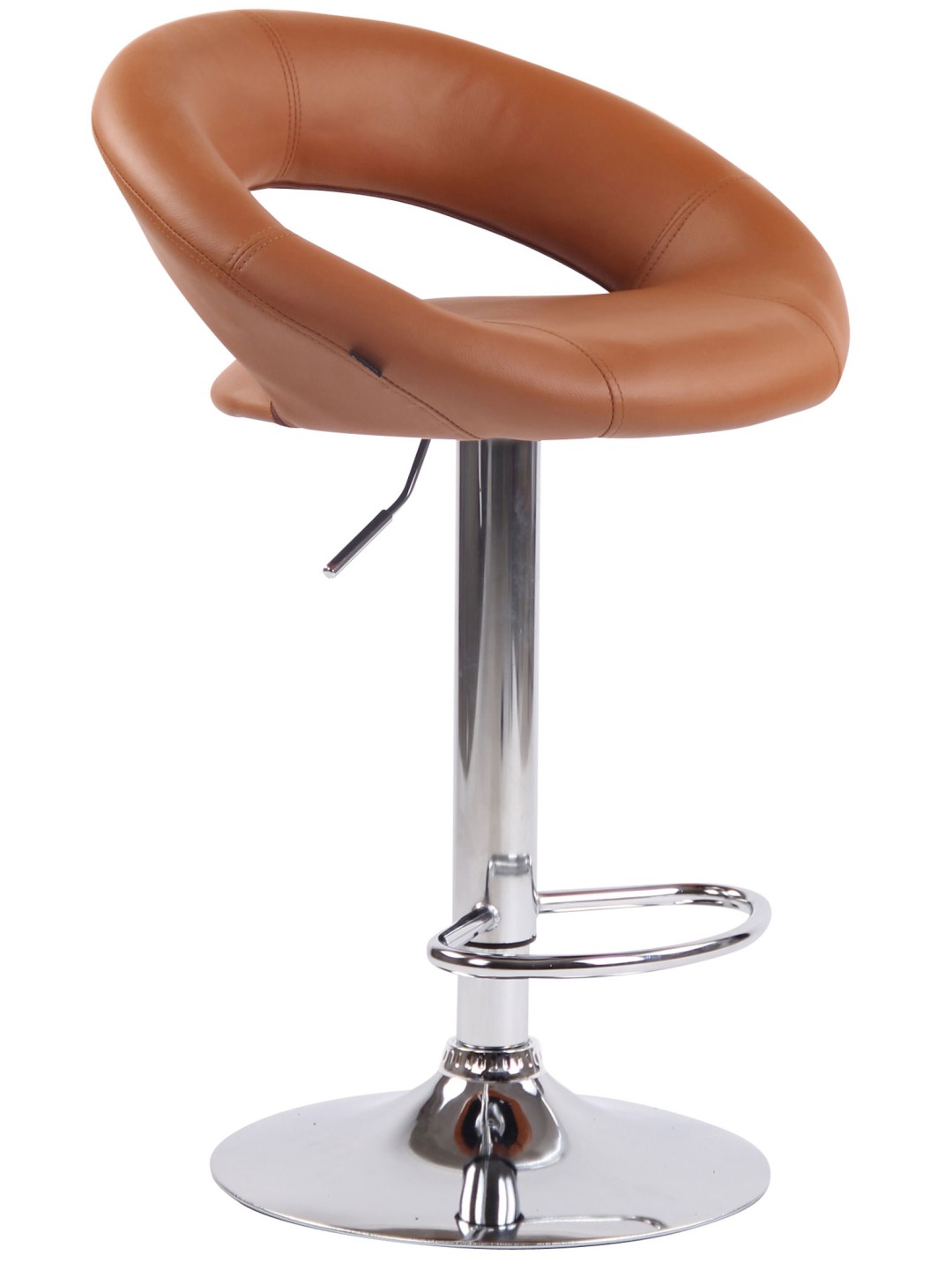 Barkruk Olinda kunstleer chroom, lichtbruin