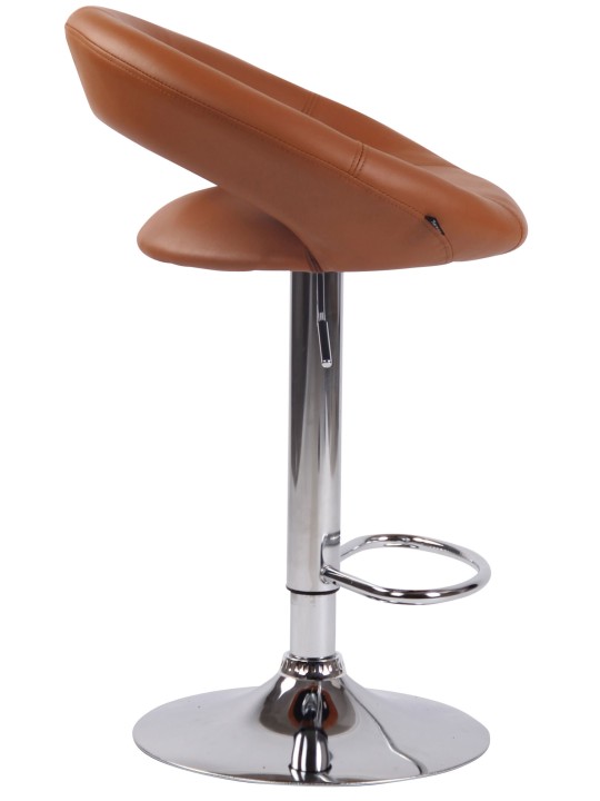 Barkruk Olinda kunstleer chroom, lichtbruin Barkruk Olinda kunstleer chroom, lichtbruin