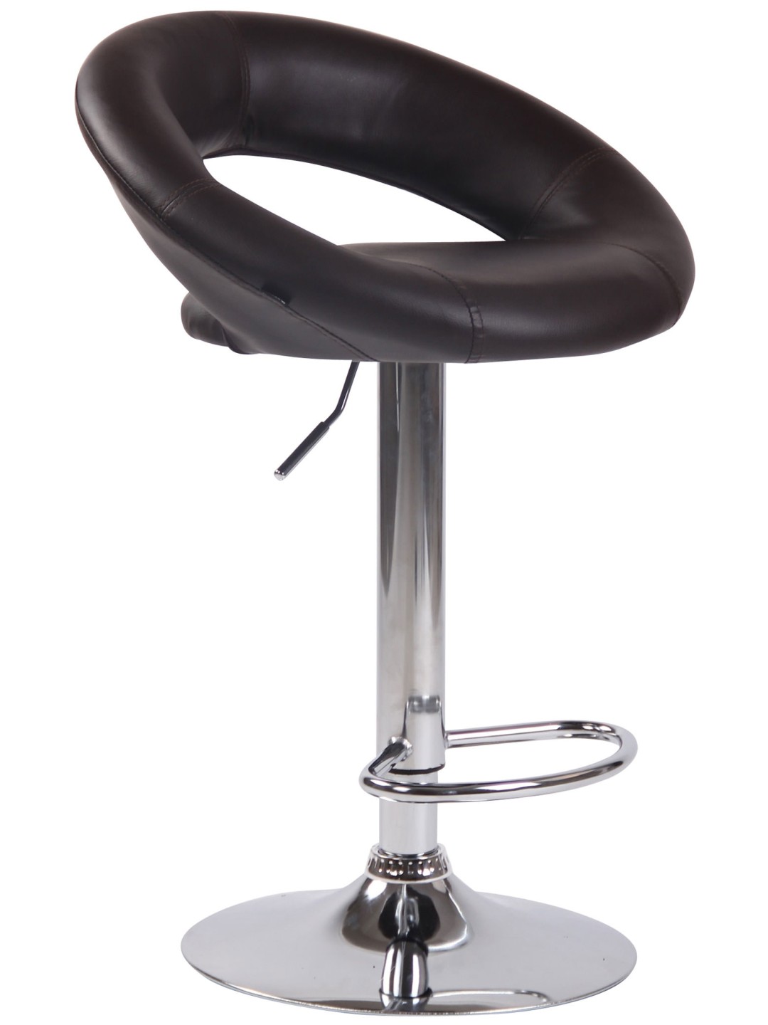 Barkruk Olinda kunstleer chroom, bruin